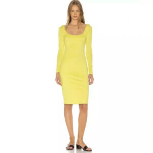 Song of Style Octavia Midi Dress in Citrus Yellow - Size Medium NWT